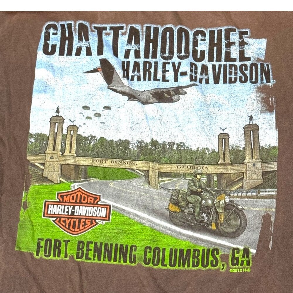 Harley-Davidson 2XL Chattahoochee T-Shirt Fort Benning GA XXL Cityscape Biker